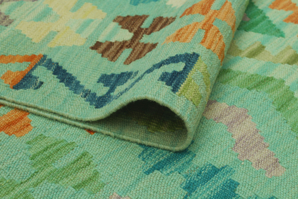 Sangat Kilim Lucia Light green/Rust Rug, 8'3x11'1