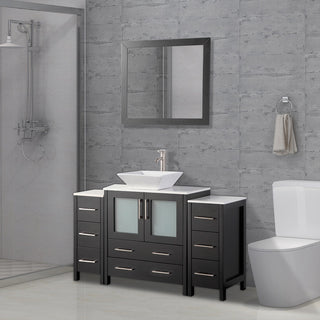 Vanity Art Vanity Set With Vessel Sink, Espresso, 54", Standard Mirror
