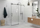 60"-64"x36"x78" Frameless Sliding Shower Door With Return Panel, Matte Black