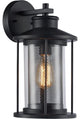 CHLOE Crinchton Transitional 1 Light Textured Black Outdoor Wall Sconce 14" Tall