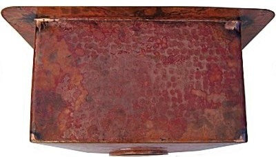 Natural Squared Hammered Bar Copper Sink