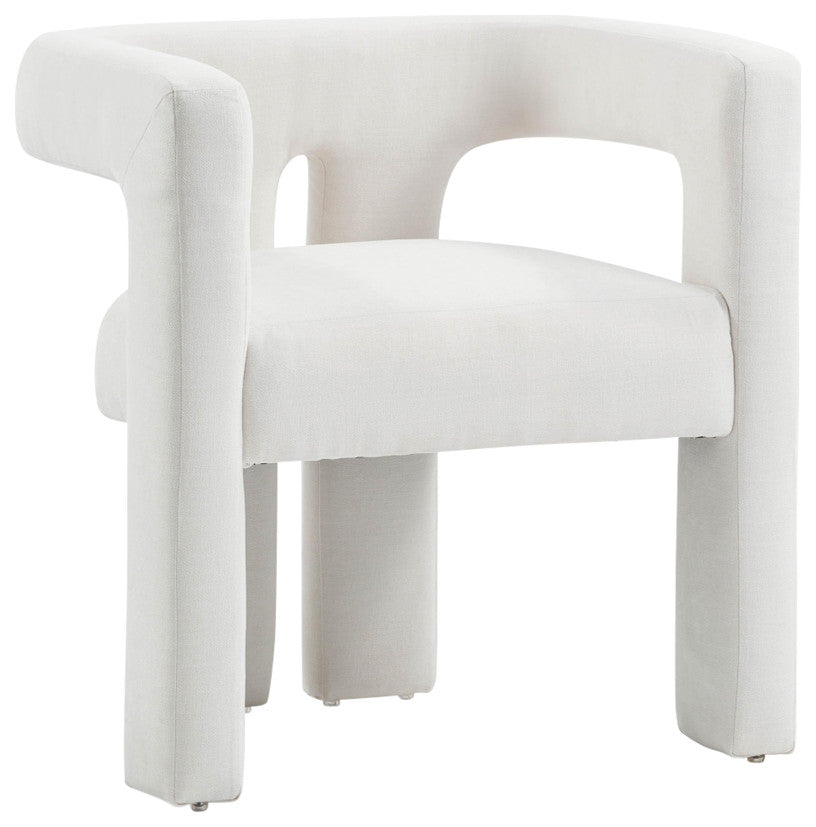 Sloane Bone White Upcycled Fabric Chair