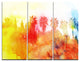 "Abstract Tropical Landscape" Painting Metal Wall Art, 3 Panels, 36"x28"