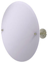 Frameless Round Beveled Edge Tilt Mirror, Polished Nickel