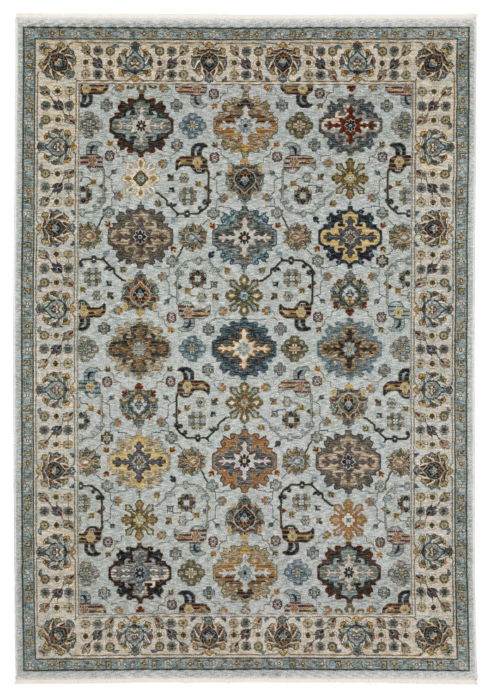 Augustus Medallions Indoor Area Rug, Light Blue, 9'10"x12'10"