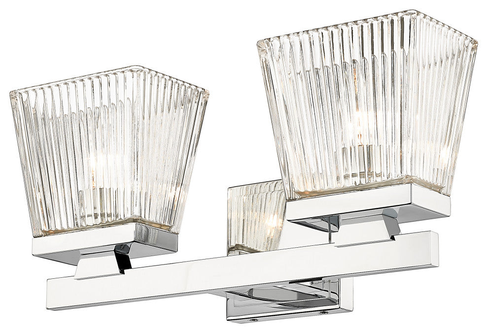 Zlite 1936-2V-CH 2-Light Vanity, Clear