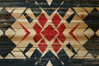 "Red Comes Through" Painting Print on Natural Pine Wood