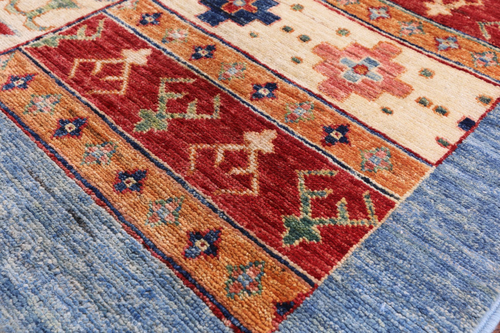 6' 0" X 8' 8" Hand-Knotted Super Kazak Wool Rug Q11087