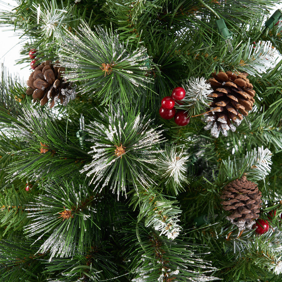 4.5' Mixed Spruce Artificial Christmas Tree, Pre-Lit Clear
