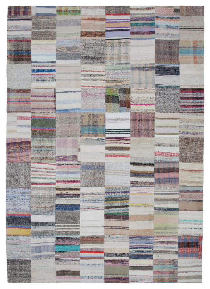 Rug N Carpet - Handmade Oriental 8' 2'' x 11' 6'' Rustic Patchwork Kilim Rug