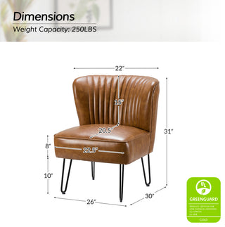 Upholstered Accent Side Chair With Tufted Back, Camel