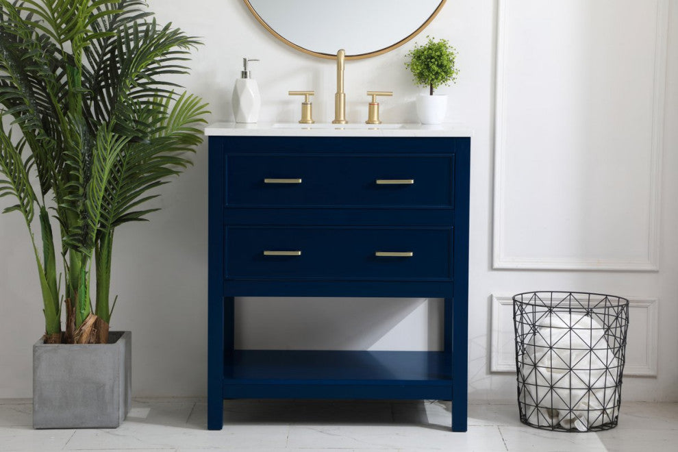 Home Living 30" Single Bathroom Vanity, Blue