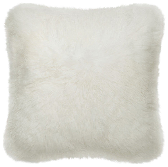 Classic Sheepskin 20"x20" Pillow, Natural Ivory