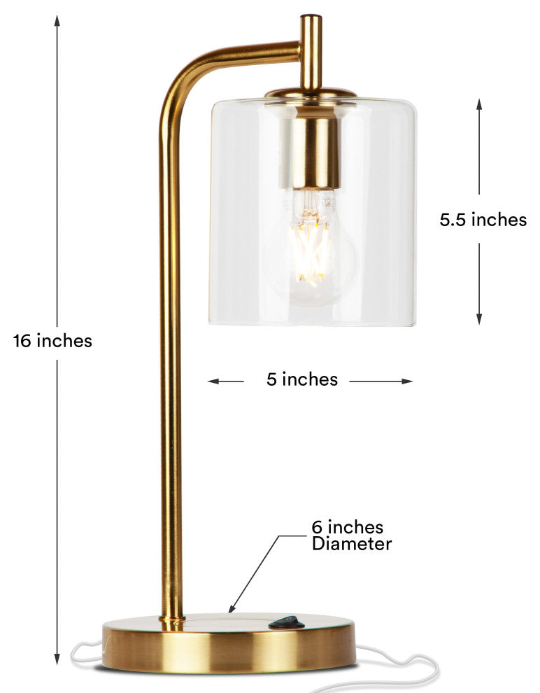 Brightech Elizabeth LED Desk Lamp with Wireless Charging Pad and USB Port