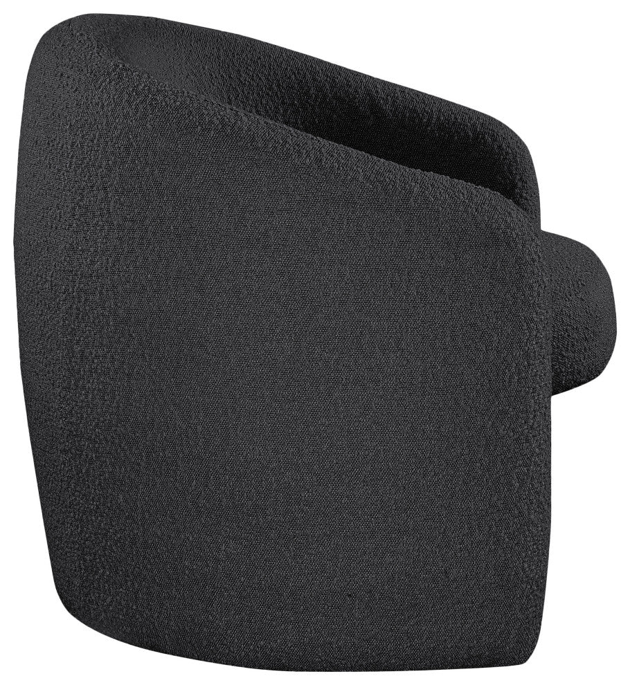 Acadia Boucle Fabric Upholstered Accent Chair, Black