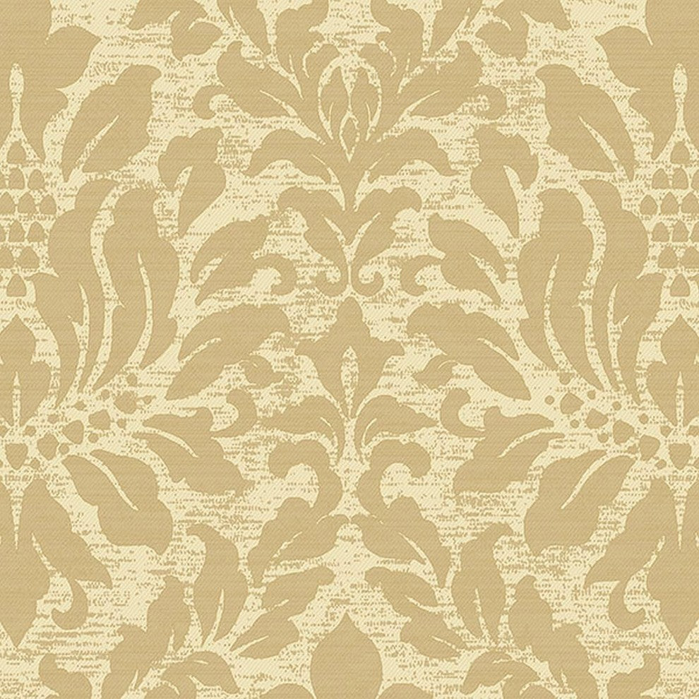 Stripes And Damasks, Classic Damask Stripes Beige, Cream Wallpaper Sample