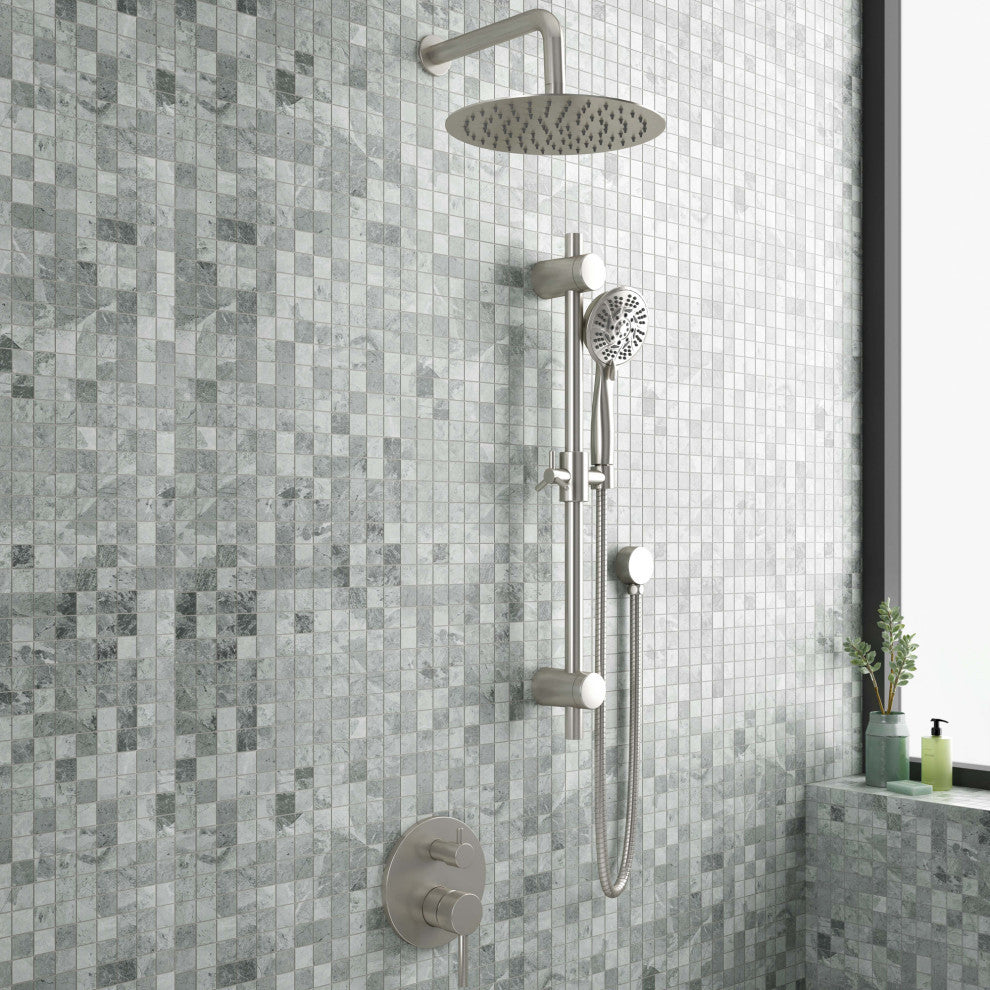 Refuge Combo Shower System, 2.5 GPM, Brushed Nickel