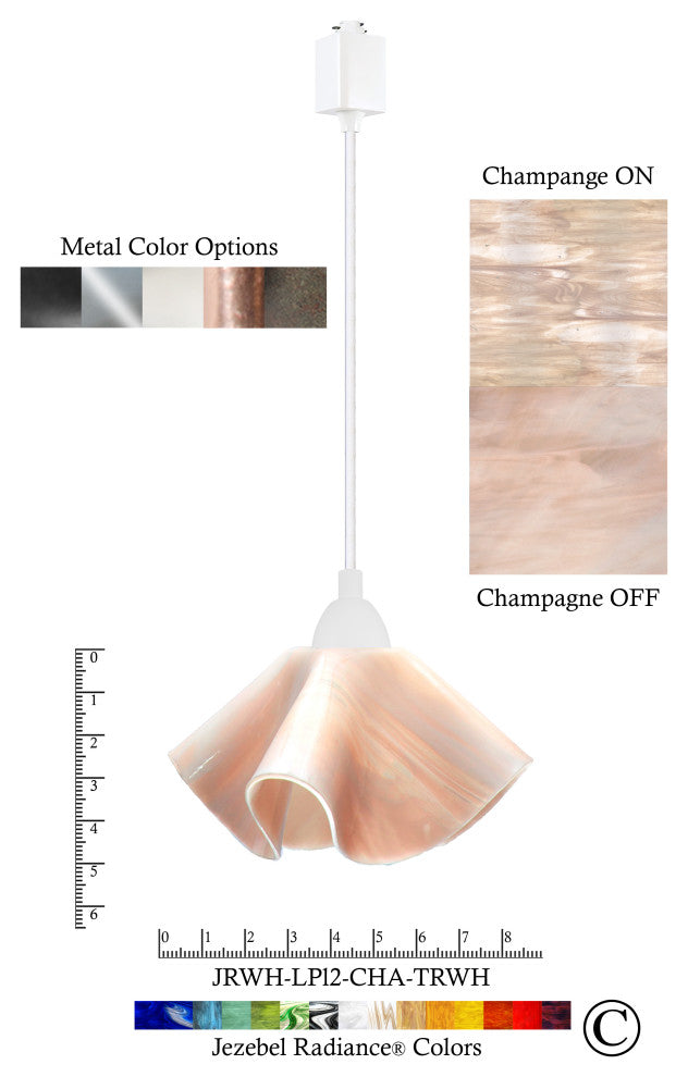Jezebel Radiance Lily Track Light Small, Champagne and White, White Metal