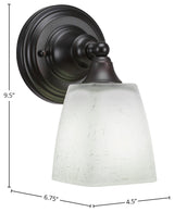 1-Light Wall Sconce, Espresso/White Muslin