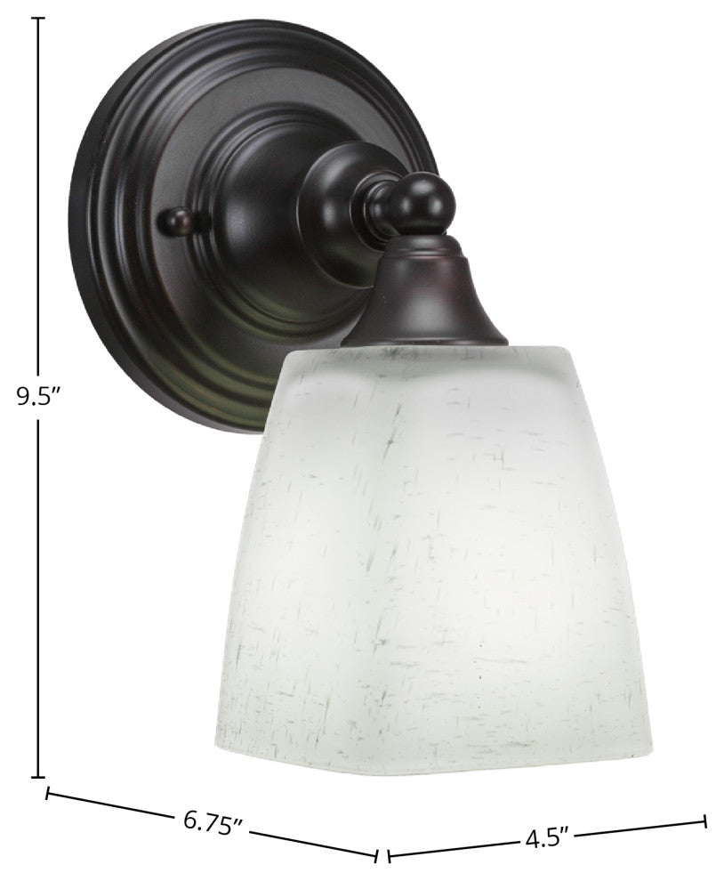 1-Light Wall Sconce, Espresso/White Muslin