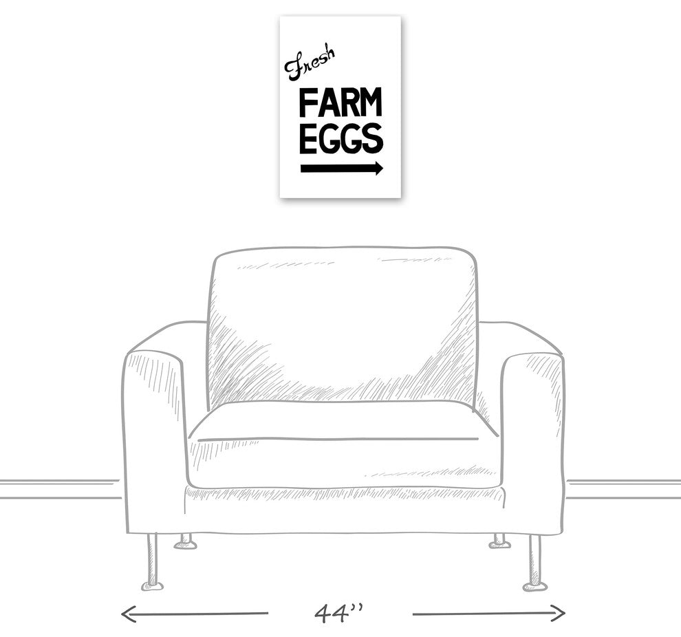 Fresh Farm Eggs 12x18 Canvas Wall Art