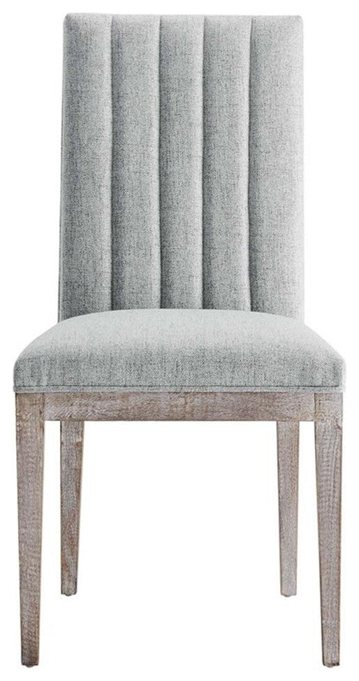 French Vintage Tufted Fabric Dining Side Chairs Set of 2
