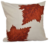 Dancing Leaves Flower Print Pillow, Ivory, 16"x16"