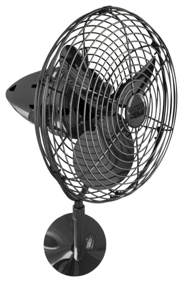 Bruna Parede Directional Wall Fan, Black Nickel