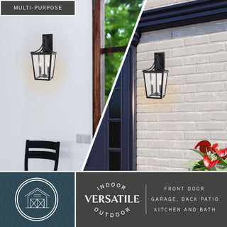 Vaxcel Lighting T0775 Cottage Grove 2 Light 19" Tall Outdoor Wall - Matte Black