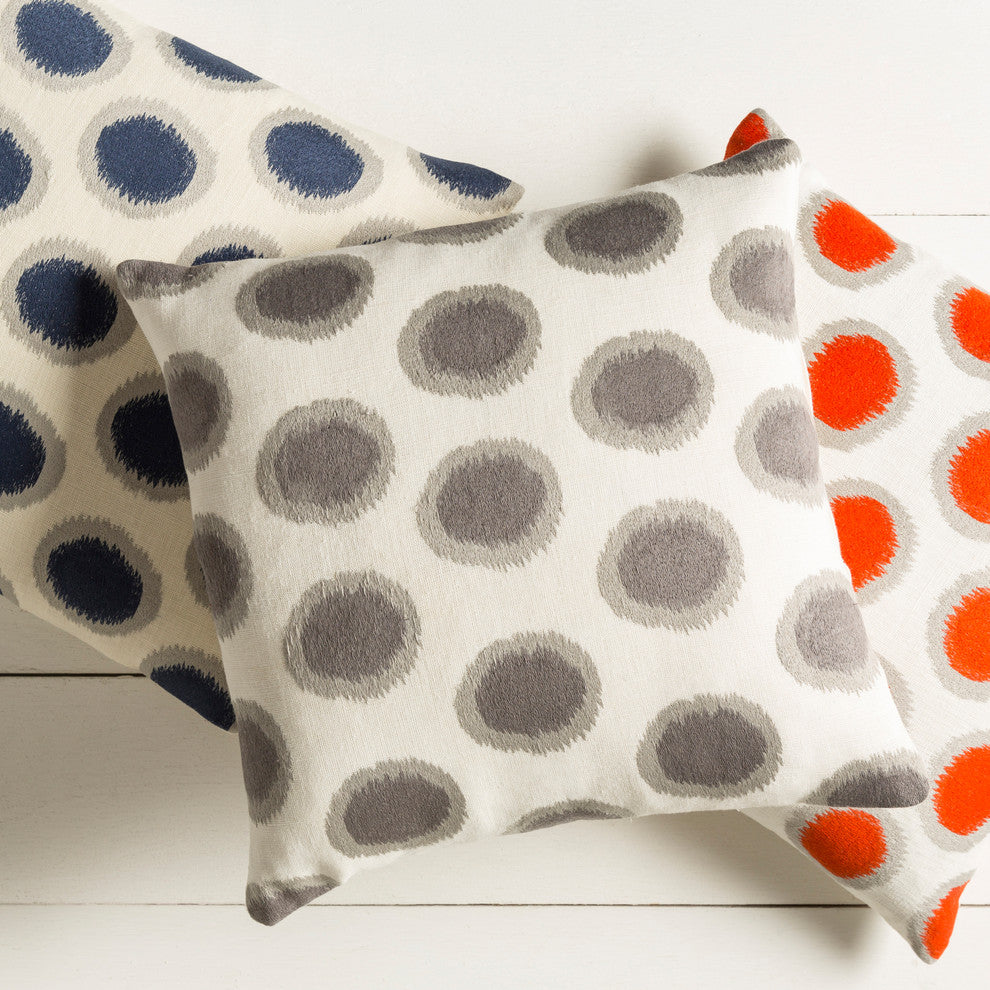 Ikat Dots Pillow 22x22x5, Down Fill