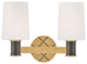 Hinkley Declan Small Two Light Vanity, Heritage Brass