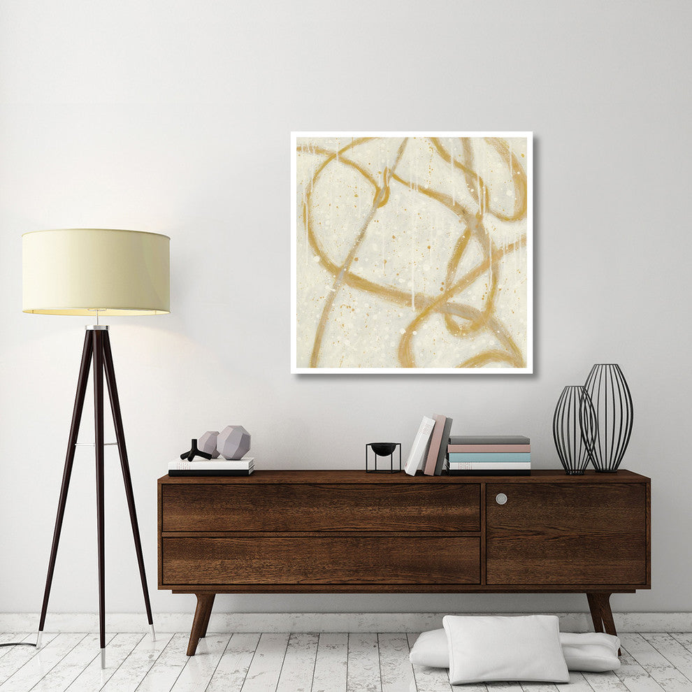 "Another Snowy Day Gold" Digital Paper Print by Shirley Novak, 42"x42"