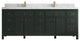 Sonoma 84 Double Sink Reeded Bath Vanity in Dark Forest Green 2" Calacatta Laza