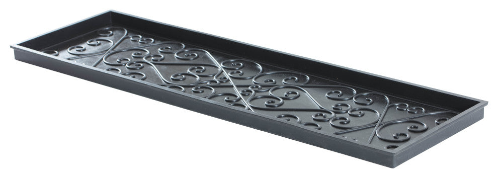 46.5"x14"x1.5" Natural/Recycled Rubber Boot Tray Blue/Ivory Coir Insert
