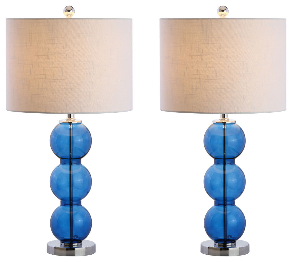 Bella 27" Glass Triple-Sphere Table Lamp, Set of 2