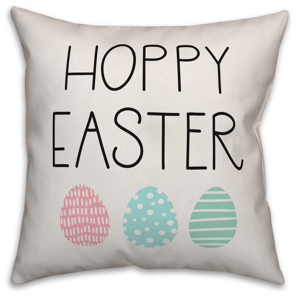 Hoppy Easter Eggs 16x16 Throw Pillow