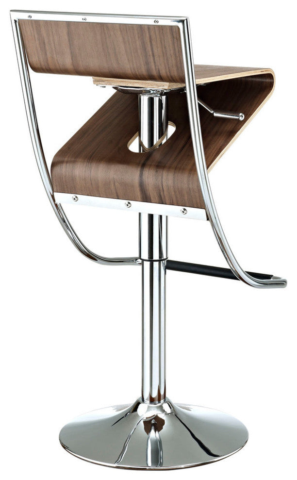 Modern Contemporary Dining Kitchen Wood Bar Stool Walnut