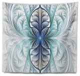 Light Blue Stained Glass Texture Abstract Wall Tapestry, 80"x68"