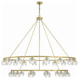 Aragon 30-Light Soft Brass Chandelier, Faceted Cut Crystal