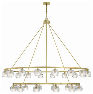 Aragon 30-Light Soft Brass Chandelier, Faceted Cut Crystal