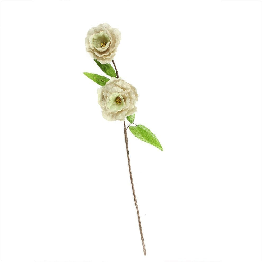 40" Ivory Brown and Green Decorative Spring Floral Artificial Craft Spray
