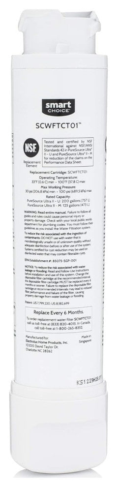 1PK Smart Choice SCWFTCTO1 Replacement EPTWFU01 EWF02 Refrigerator Water Filter