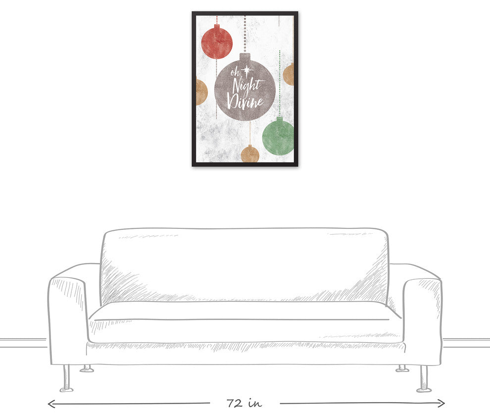 Oh Night Divine Ornament 20x30 Black Framed Canvas