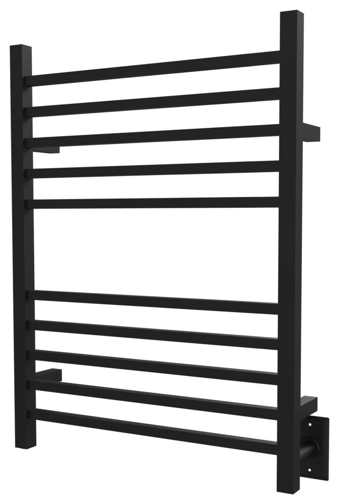 Radiant Square Hardwired plug in combo Towel Warmer, Matte Black
