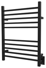 Radiant Square Hardwired plug in combo Towel Warmer, Matte Black