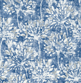 Dori Blue Painterly Floral Wallpaper Bolt