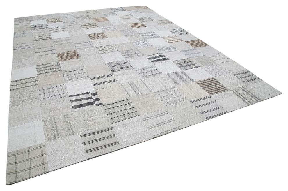 Rug N Carpet - Handmade Turkish 9' 11'' x 12' 11'' Vintage Patchwork Kilim Rug