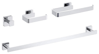Blaze 4 Piece Bathroom Hardware Set, Chrome