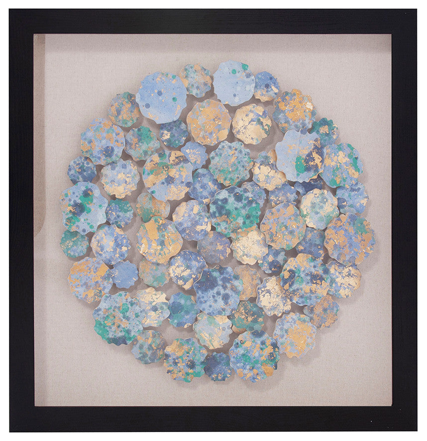 Howard Elliott Abstract Chrysanthemum Shadowbox Art