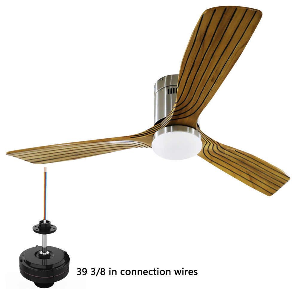 52" 3-Blade LED Chandelier Ceiling Fan, Remote Control and Light Kit, Brown